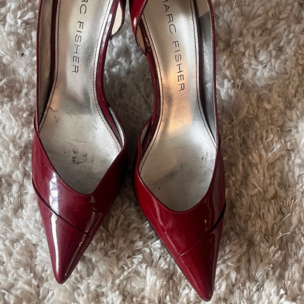 Marc Fisher Red Stiletto Heels Patent Leather